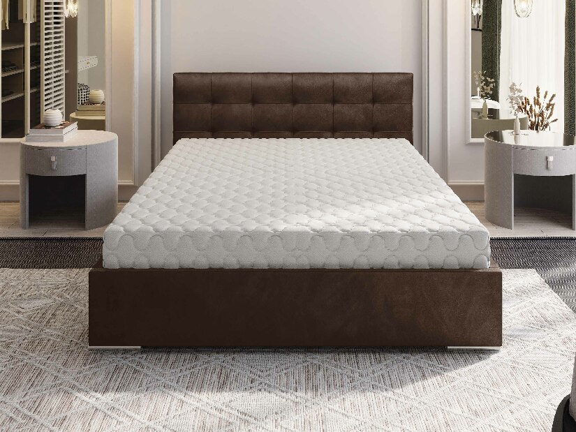 Manželská posteľ 160 cm Hermila (hnedá) (s roštom a úložným priestorom)