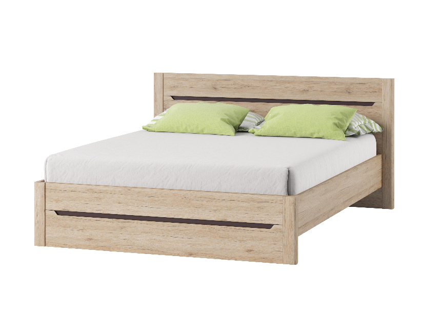 Manželská posteľ 160 cm Dessum 53 (dub sanremo + hnedá)