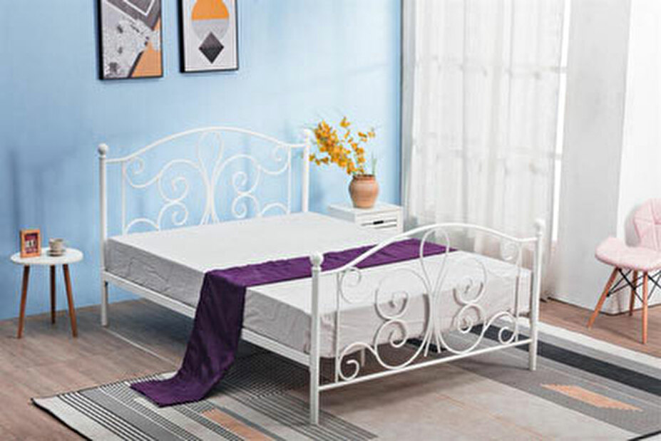 Jednolôžková posteľ 90 cm Patience (bez matraca) (biela)
