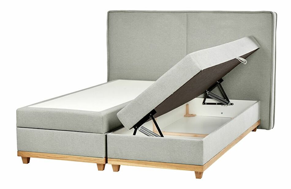 Manželská posteľ 160 cm Despina (sivá) (s roštom a matracom) (s úl. priestorom)