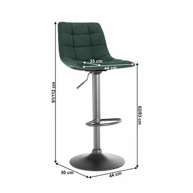 Barová stolička Lantara (smaragdová)