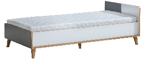 Jednolôžková posteľ  typ W10 90x195 cm  Wendy (antracitová + biela + dub wotan)