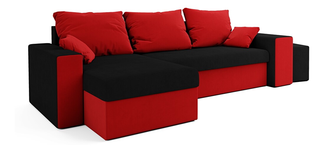 Rohová sedačka Kilmore (červená + čierna) (L)