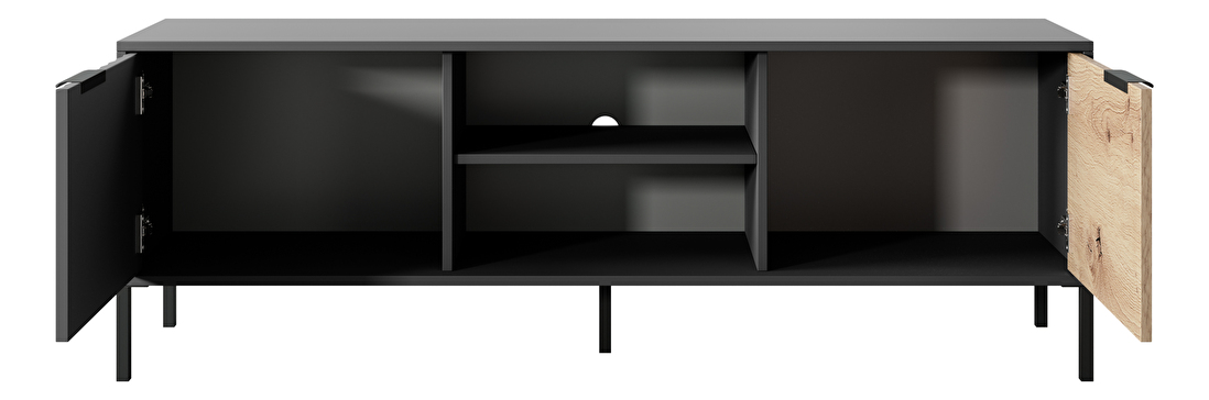 TV stolík/skrinka Rastafa 153 2D (dub artisan + čierna)