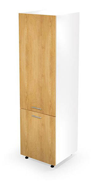 Kuchynská skrinka na vstavanú chladničku Verlene (prirodné drevo + biela)