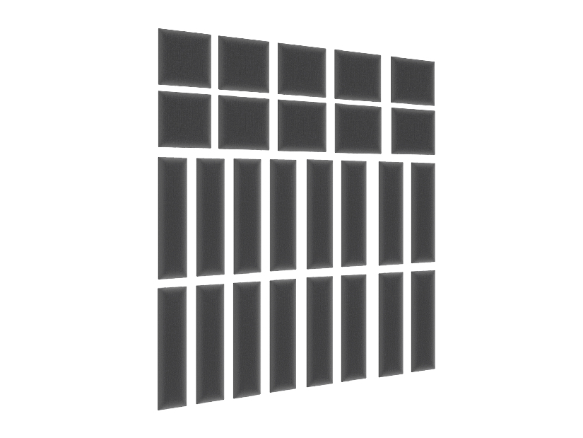 Set 26 čalúnených panelov Quadra 120x195 cm (sivá)