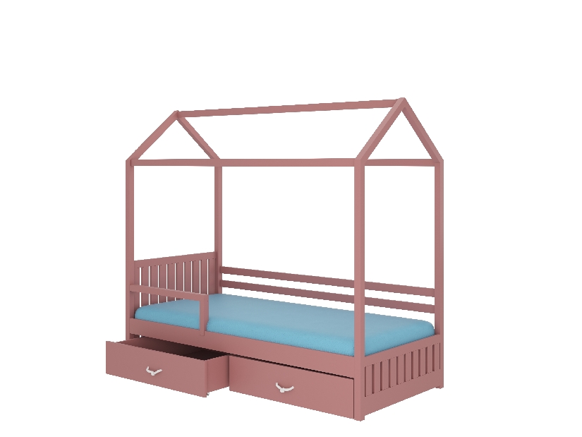 Detská posteľ 200x90 cm Rosie II (s roštom) (ružová)