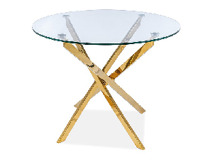 Jedálenský stôl Alix (sklo + zlatá) (pre 4 osoby)