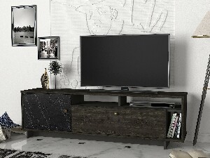 TV stolík/skrinka Art (Čierna + Orech tmavý)
