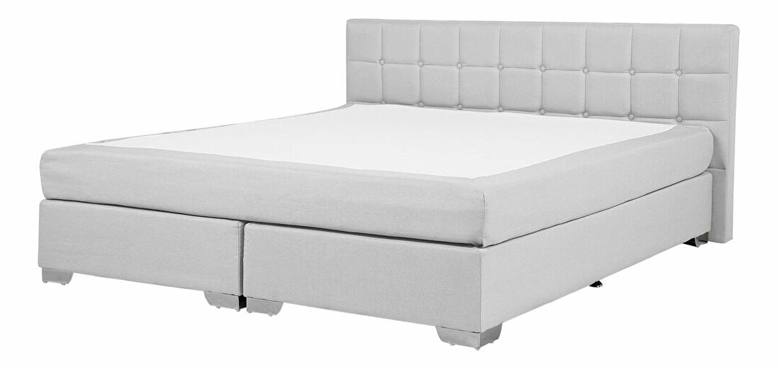 Manželská posteľ Boxspring 180 cm ADIR (s matracmi) (svetlosivá)