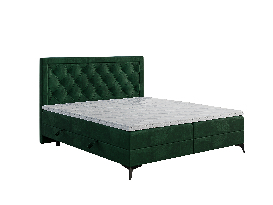 Manželská posteľ Boxspring 160 cm Dustin (tmavozelená) (s matracom a úl. priestorom)