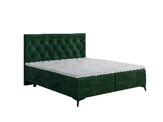 Manželská posteľ Boxspring 140 cm Dustin (tmavozelená) (s matracom a úl. priestorom)