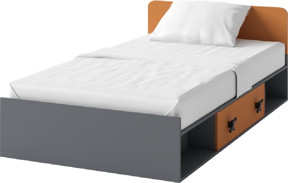 Jednolôžková posteľ 90 cm Iks X-16 (s roštom a matracom)