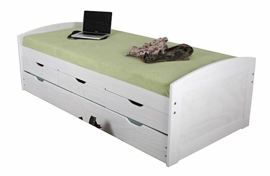 Rozkladacia posteľ 90 cm Mercatu (s roštom) (biela) *výpredaj