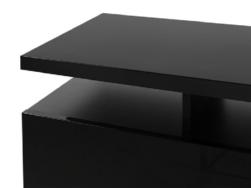 TV skrinka/stolík s krbom Aurora (Grafit + Grafit lesk)