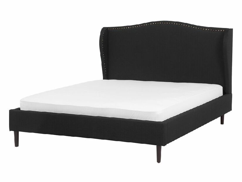 Manželská posteľ 140 cm COLLETTE (s roštom) (čierna)