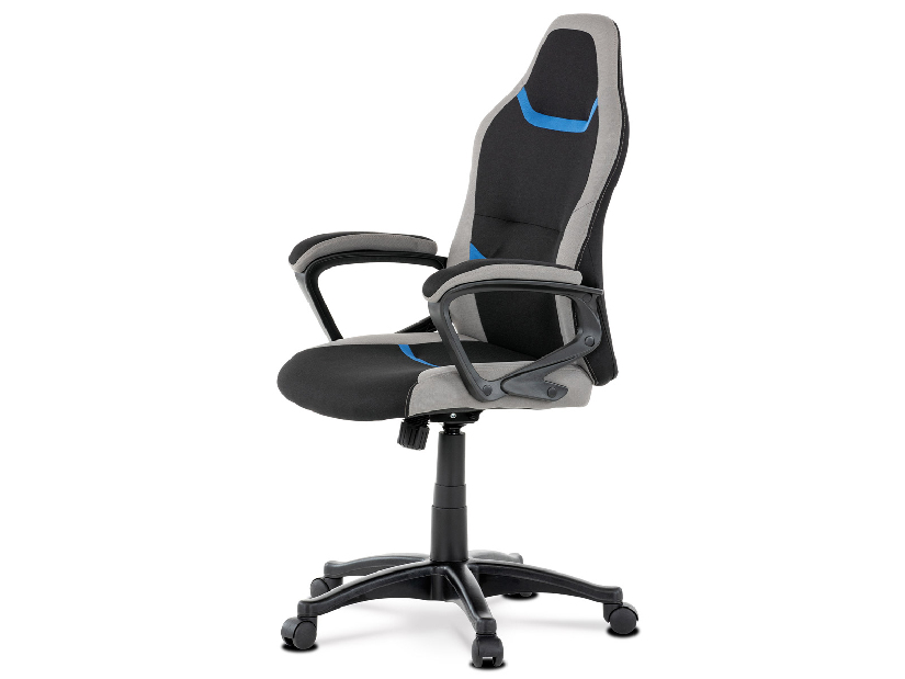 Kancelárska/herná stolička Leira-L611-BLUE (čierna + sivá + modrá)