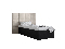 Jednolôžková posteľ s čalúneným čelom 90 cm Brittany 4 (čierna matná + krémová) (s roštom)