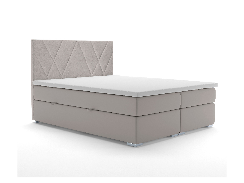 Manželská posteľ Boxspring 140 cm Lanarra (béžová) (s úložným priestorom)