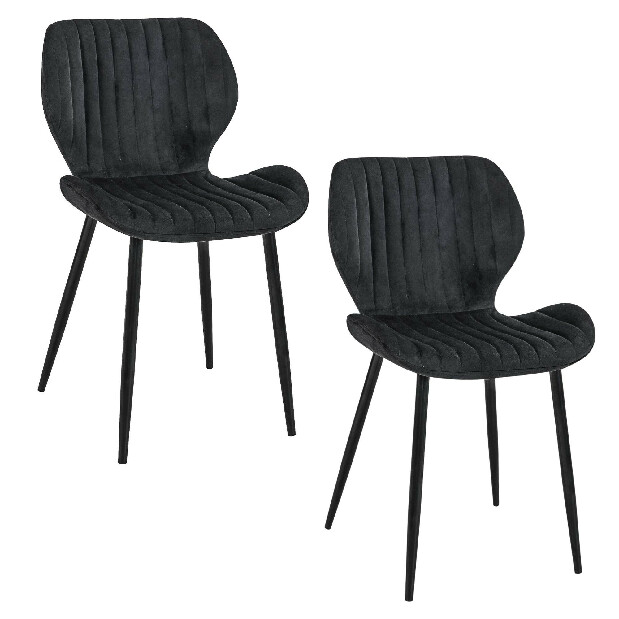 Jedálenská stolička Saira (čierna) (2ks)