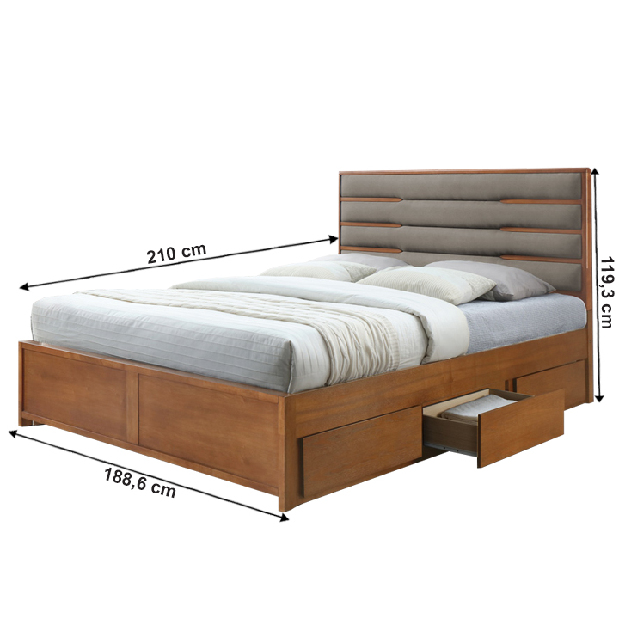 Manželská posteľ 180 cm Begoa (s roštom) *výpredaj