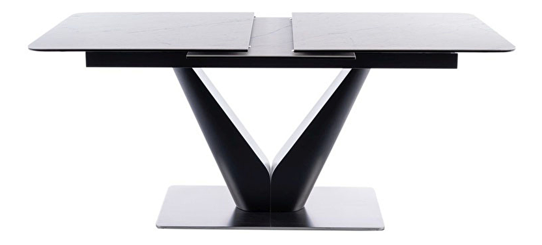 Rozkladací jedálenský stôl 160-220 cm Carletta (biela + čierna) (pre 8 a viac osôb)