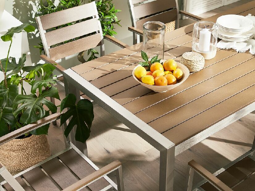 Záhradný jedálenský stôl VERO (pre 6 osôb) (hnedá)