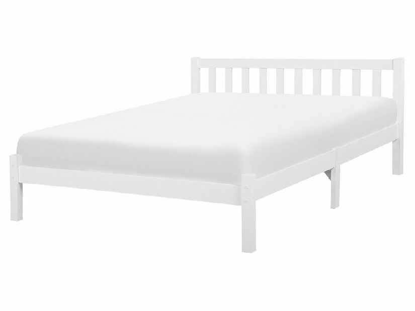 Manželská posteľ 160 cm FLORIS (s roštom) (biela)