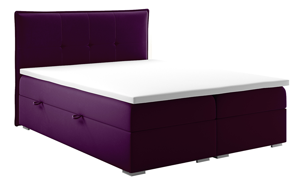 Manželská posteľ Boxspring 180 cm Carla (fialová)(s úložným priestorom)