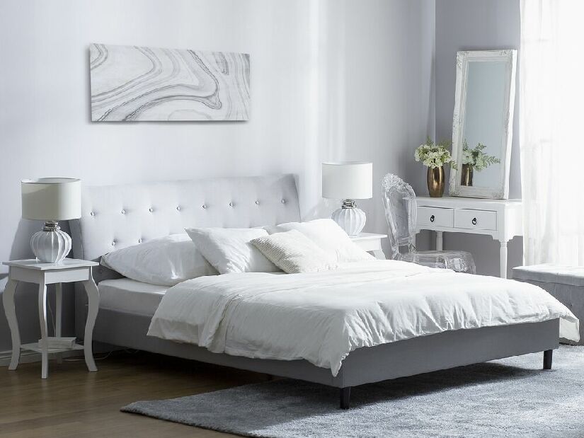 Manželská posteľ 160 cm SANTORI (s roštom) (sivá)