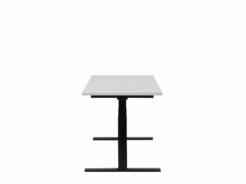 Písací stôl UPPER II (130 x 72 cm) (MDF) (biela + čierna) (manuálne nastaviteľný)