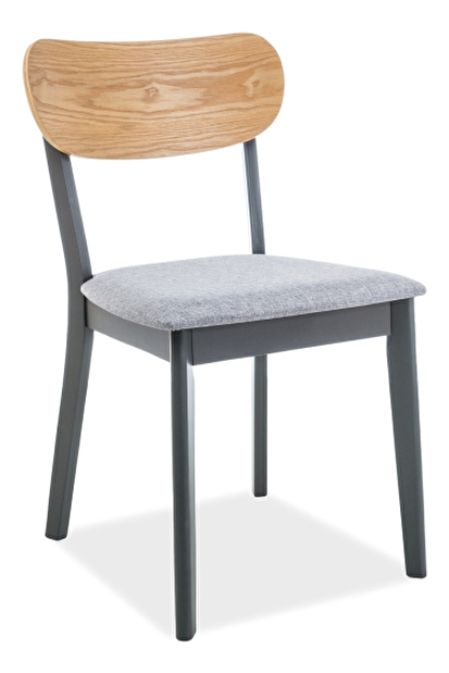 Jedálenská stolička Verline (sivá + prírodné drevo)