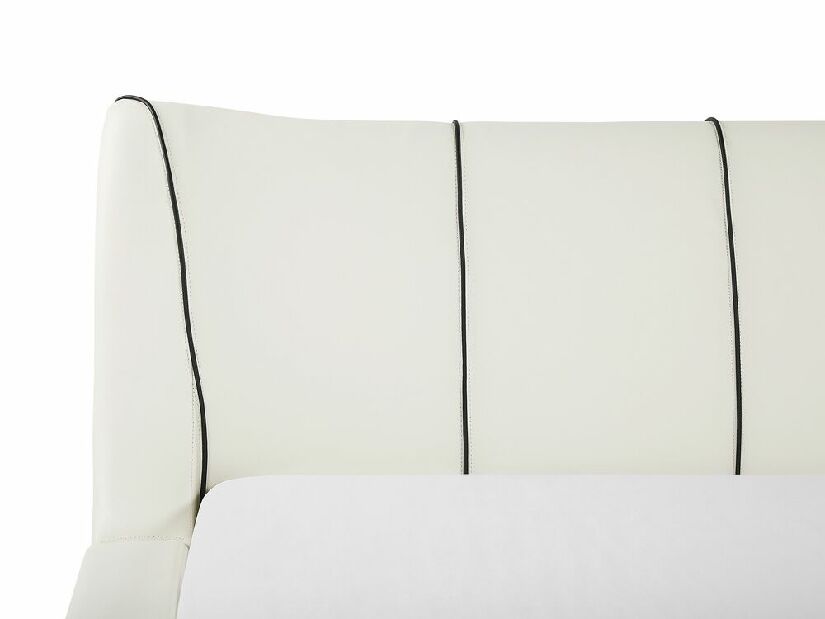 Manželská posteľ 140 cm NICE (s roštom a LED osvetlením) (biela)