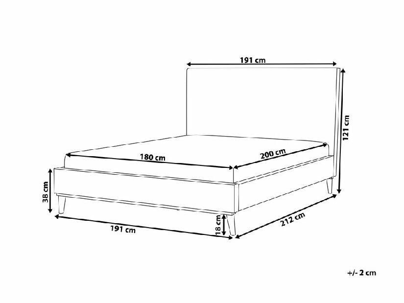 Manželská posteľ 180 cm BARON (s roštom) (sivá)