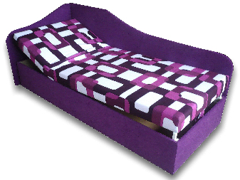 Jednolôžková posteľ (váľanda) 80 cm Abigail (Gusto 10 + Fialová 49) (L)