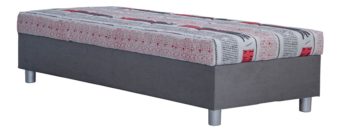 Jednolôžková posteľ (váľanda) 90 cm Blanár Inez (sivá + Madrid 071-50) (s polyuretánovým matracom) (s úložným priestorom)