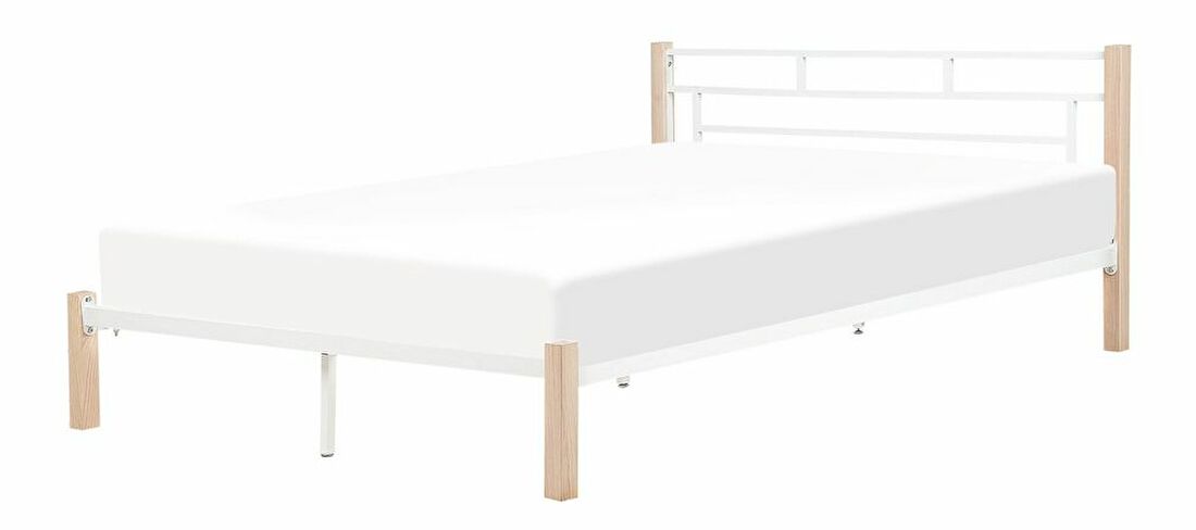 Manželská posteľ 180 cm GARRONE (s roštom) (biela)
