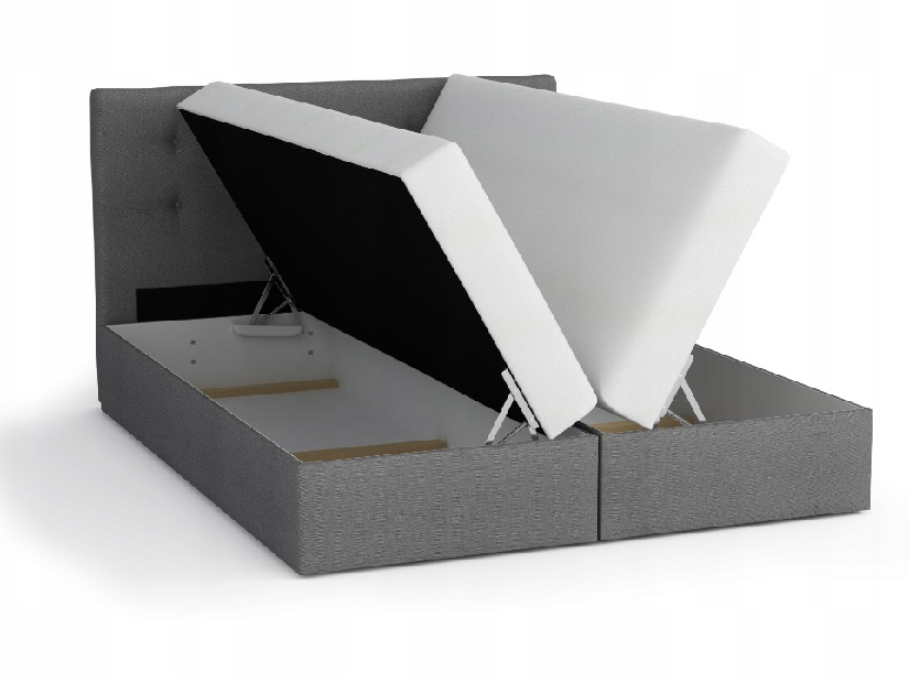 Manželská posteľ Boxspring 180 cm Fade 2 Comfort (čierna) (s matracom a úložným priestorom)