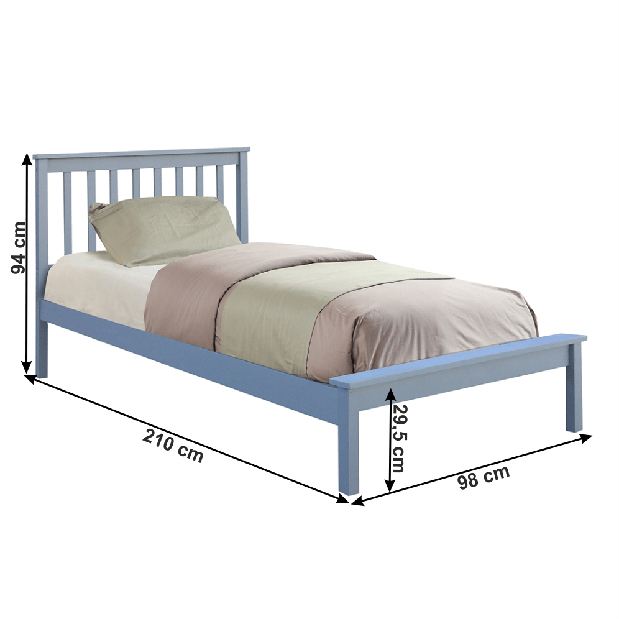 Jednolôžková posteľ 90 cm Many (s roštom)