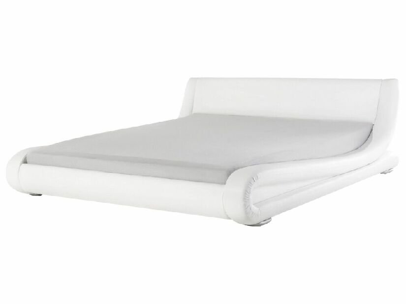 Manželská vodná posteľ 180 cm Anais (biela koža) (s roštom a matracom)