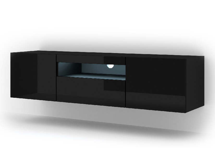 TV stolík/skrinka Aurora (čierny lesk)