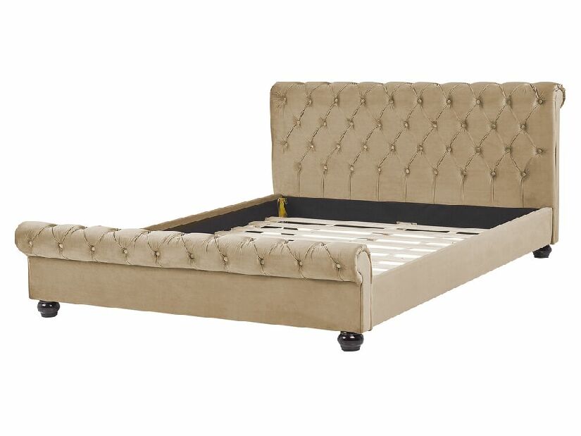Manželská posteľ 160 cm ARCHON (s roštom) (béžová)