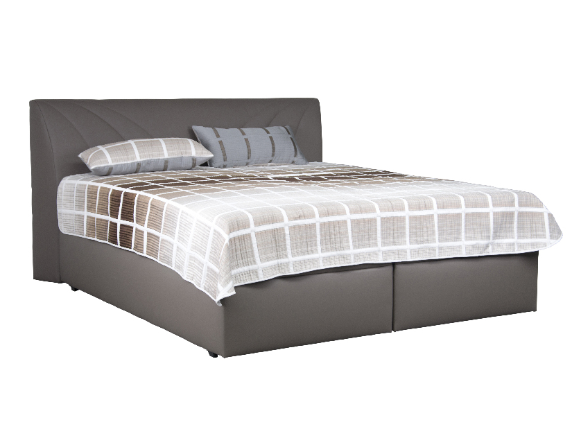 Manželská posteľ 180 cm Blanár Velvet (sivá) (s roštom, matracom, dennou dekou a vankúšmi)