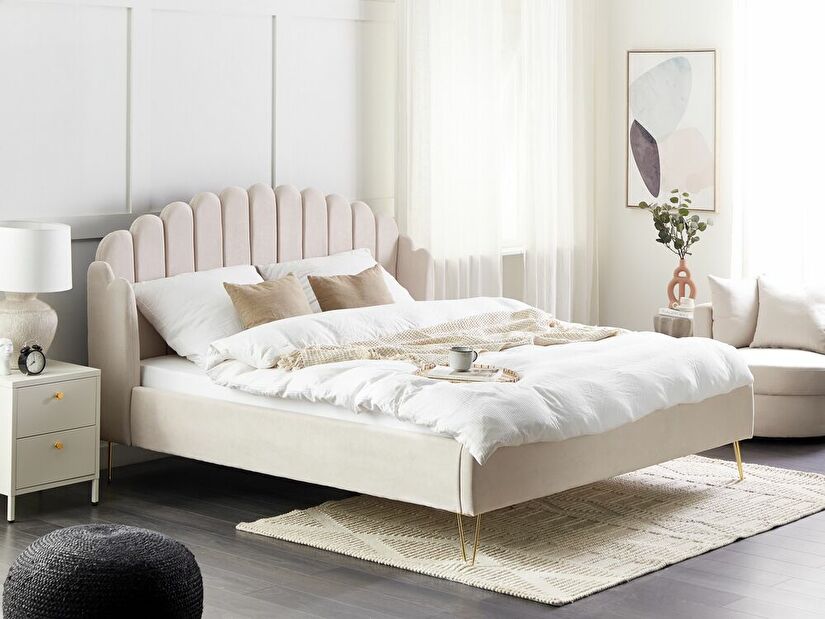 Manželská posteľ 180 cm Alise (béžová) (s roštom)