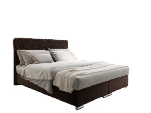 Manželská posteľ 140 cm Boxspring Penarth Comfort (tmavohnedá) (s roštom, matracom a úl. priestorom)