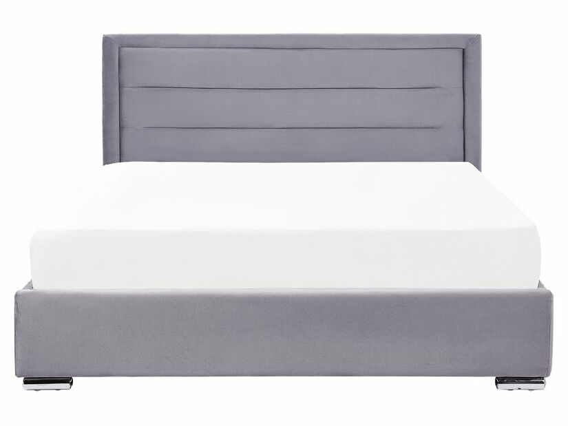 Manželská posteľ 160 cm Ruthine (sivá) (s roštom a úložným priestorom)