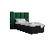 Jednolôžková posteľ s čalúneným čelom 90 cm Brittany 4 (čierna matná + zelená) (s roštom)