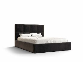 Manželská posteľ 180 cm Gino (čierna) (s roštom a úložným priestorom)