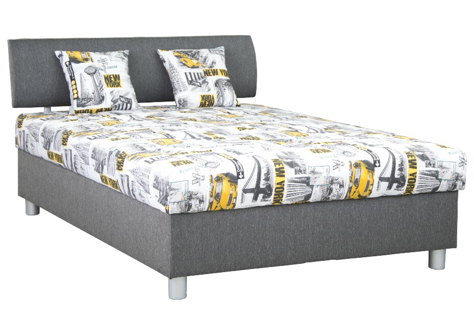 Manželská posteľ 140 cm Blanár Skate (sivá) (s roštom a matracom)