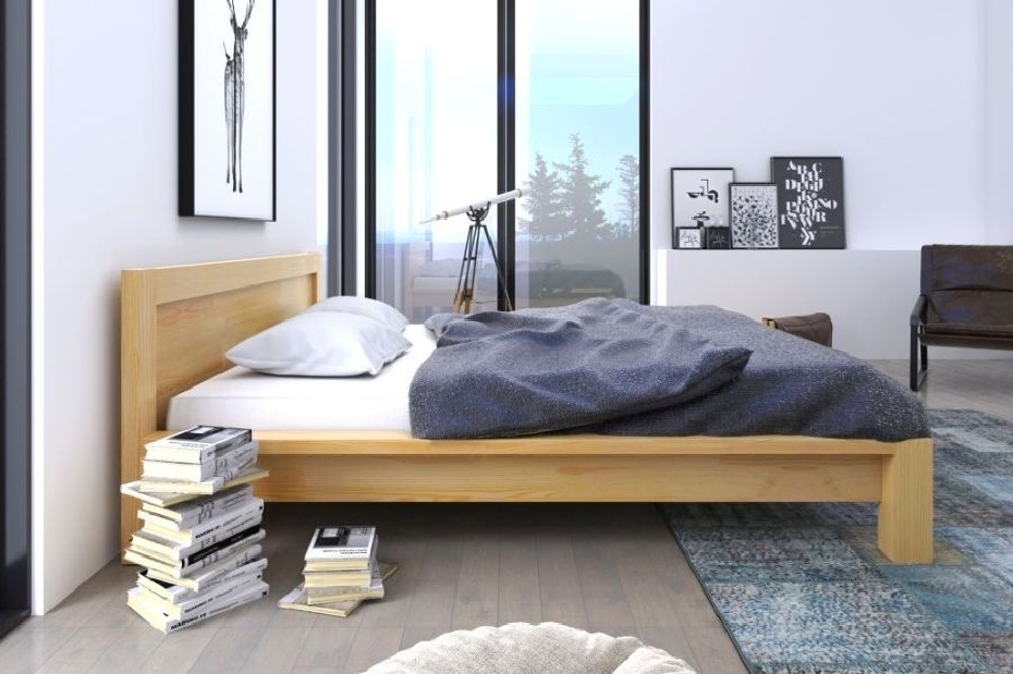 Manželská posteľ 200 cm Naturlig Fjaerland (borovica)
